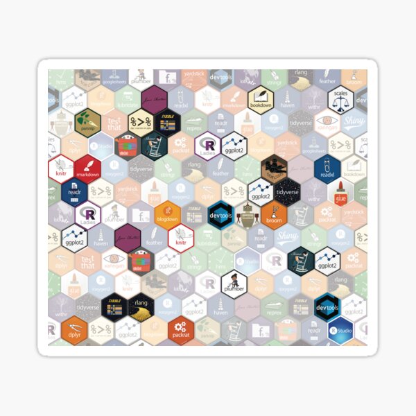 R hex fabric (small hexes) Sticker