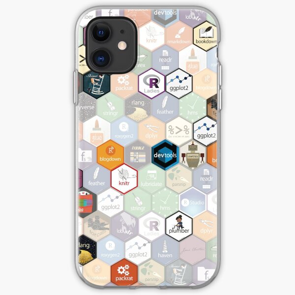 R hex fabric (small hexes) iPhone Soft Case