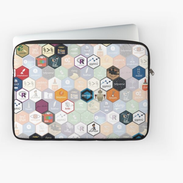 R hex fabric (small hexes) Laptop Sleeve