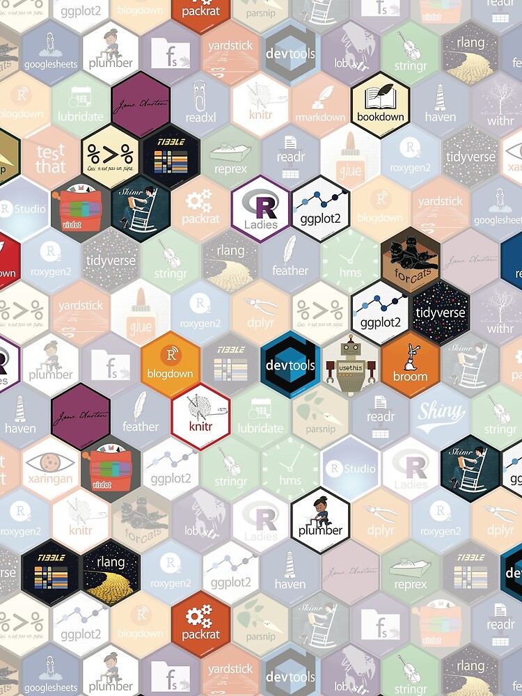R hex fabric (small hexes) by ameliamn