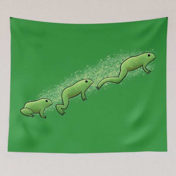 Item preview, Leaping cartoon frog designed and sold by delightedtodraw.