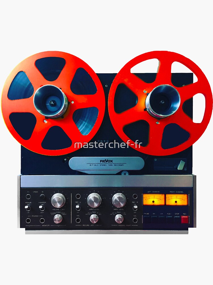 Vintage reel to reel tape recorder Sticker for Sale by masterchef-fr