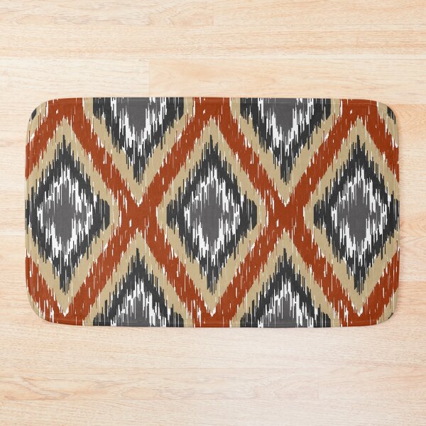 Item preview, Ikat rust and grey pattern designed and sold by illidesign.