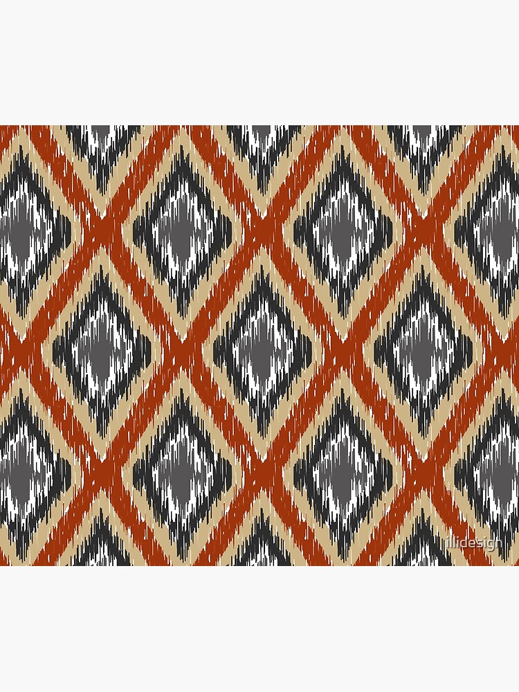Ikat rust and grey pattern by illidesign