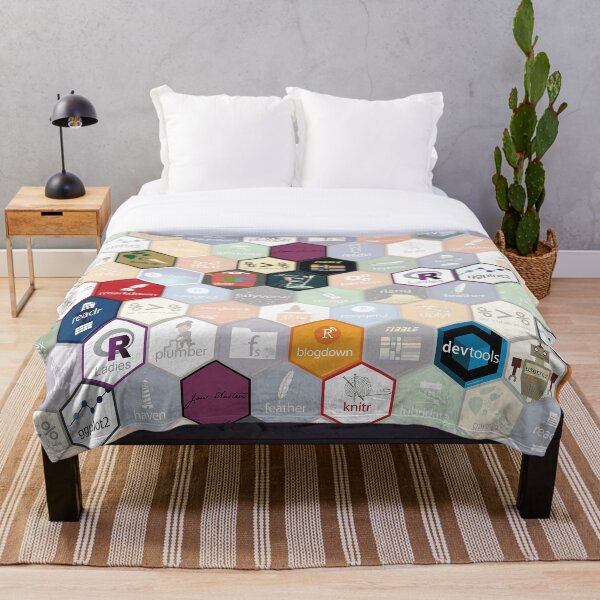 R hex design (large hexes) Throw Blanket