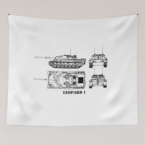 Item preview, Leopard Battle Tank - Line Drawing designed and sold by BERGULATOR.