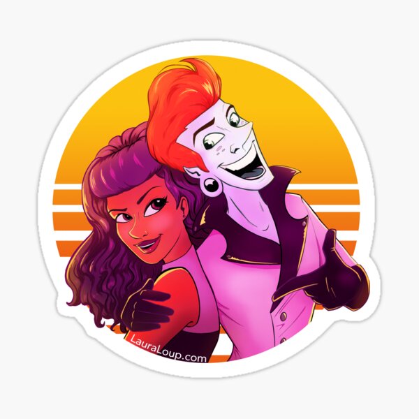 The Audacity May and Xan 80s Retro Glossy Sticker