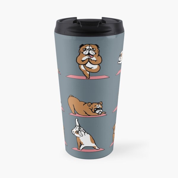 English Bulldog Yoga Travel Mug