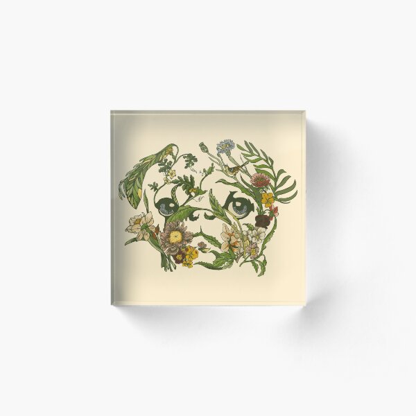 Botanical Pug Acrylic Block