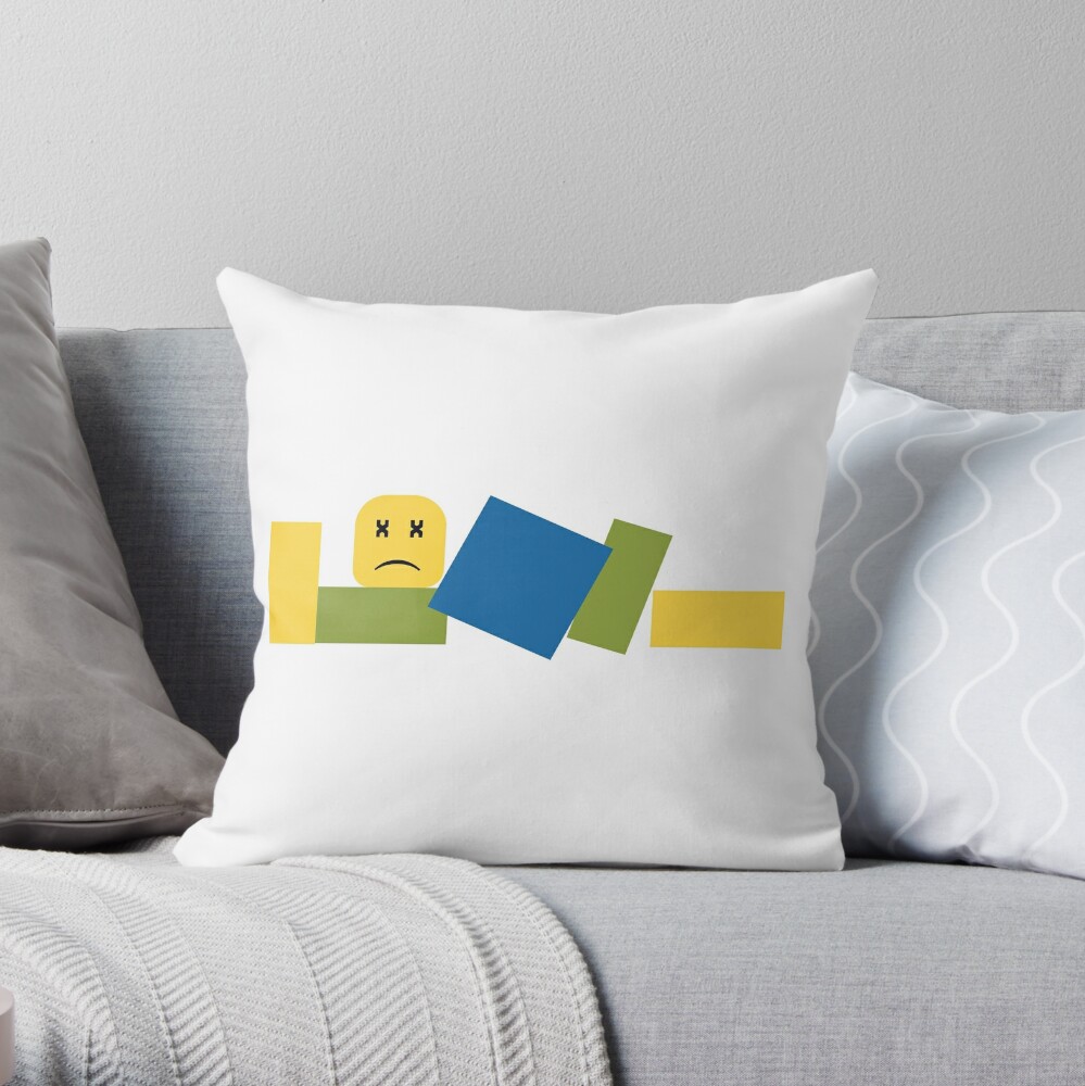 Roblox Broken Noob Throw Pillow By Jenr8d Designs Redbubble - roblox t pose meme poster by alexcrewe redbubble