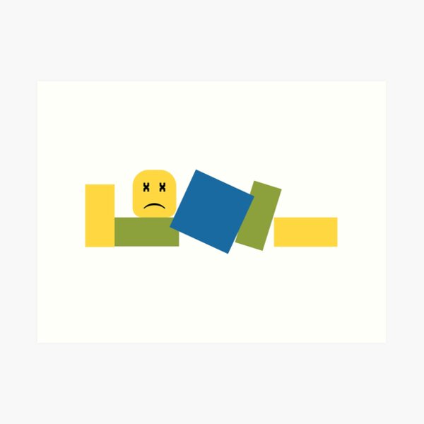 Roblox Broken Noob Art Print By Jenr8d Designs Redbubble - roblox game get eaten by the giant noob