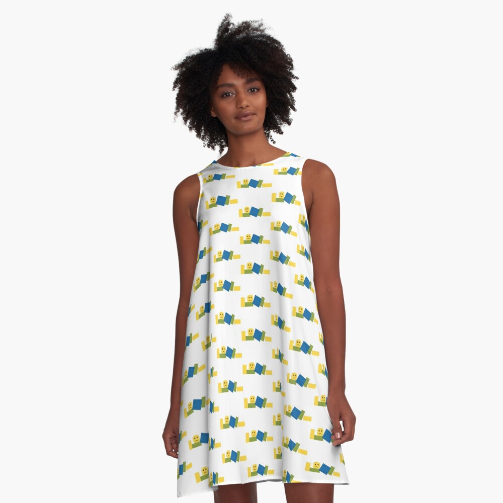 Roblox Broken Noob A Line Dress By Jenr8d Designs Redbubble - roblox face stationery redbubble