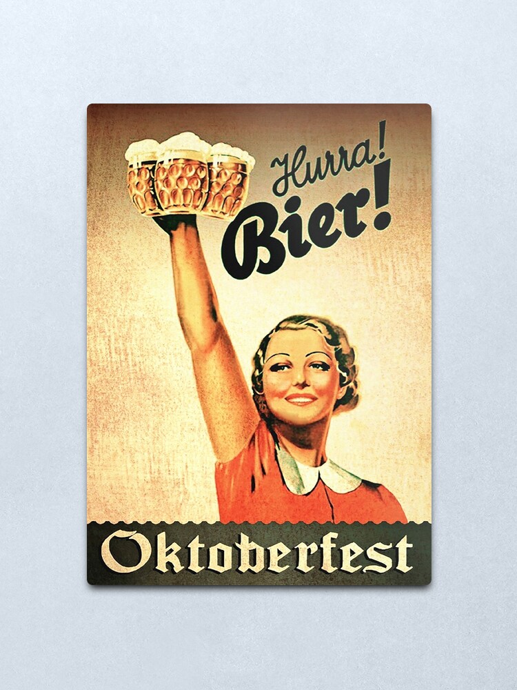 Alternate view of Vintage 1930s Oktoberfest Hurra Bier Metal Print