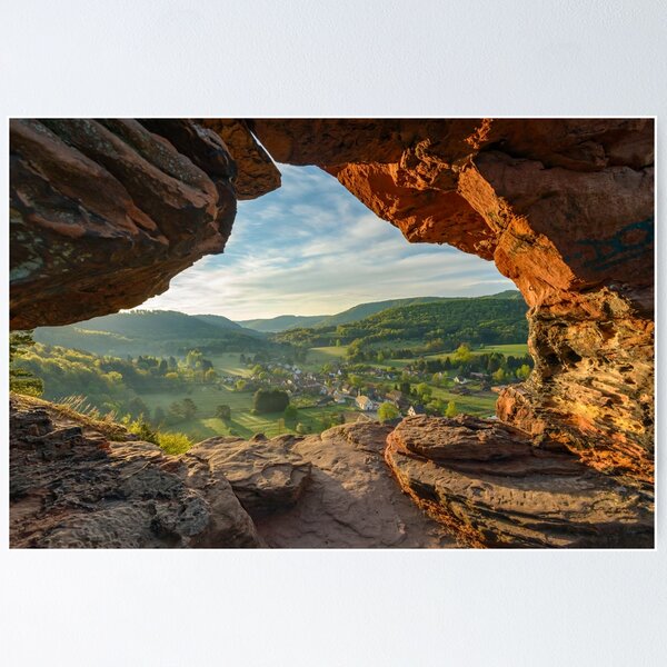 Obersteinbach vue à traver l'arche du Wachtfels Poster
