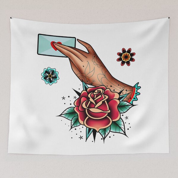 Item preview, traditional old school tattoo hand designed and sold by Adamova.