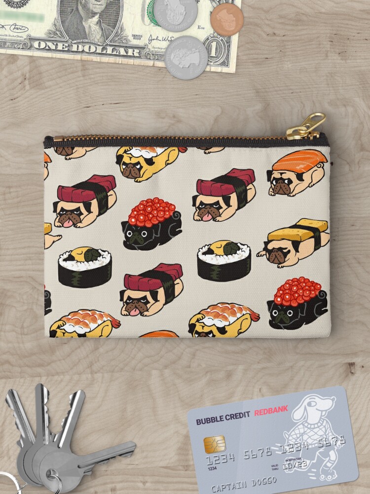 Discover Sushi Pug Makeup Bag