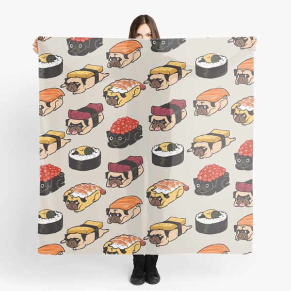 Pug Sushi Foulard