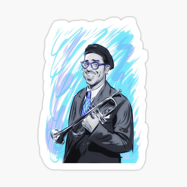 Dizzy Gillespie - An illustration by Paul Cemmick Sticker