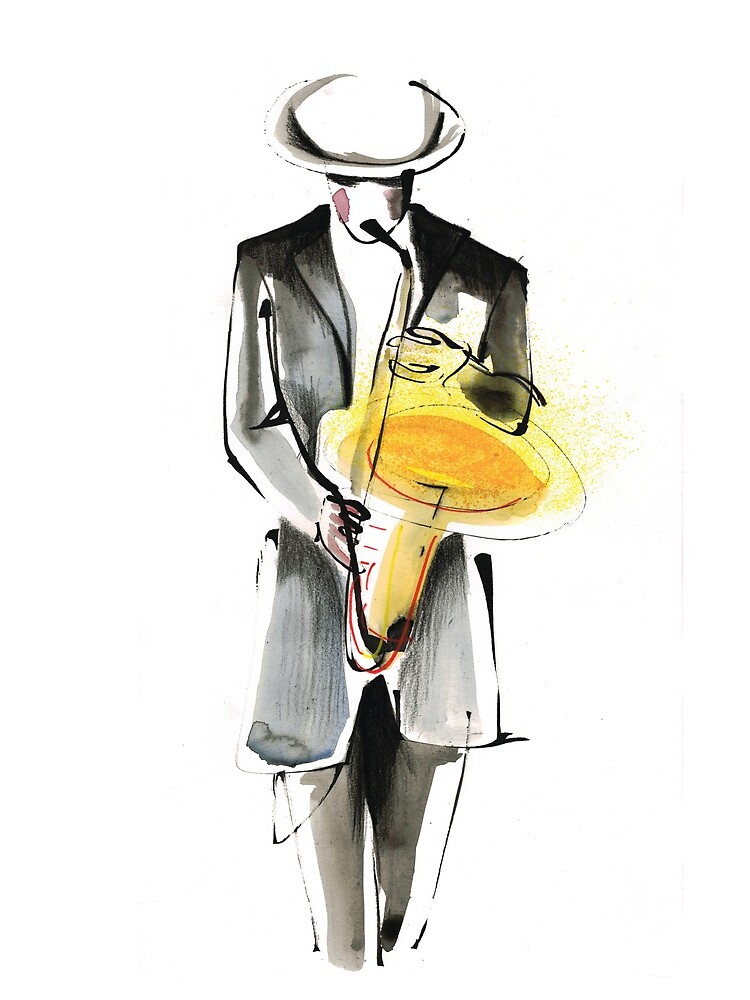 Saxophonist Musician Drawing by CatarinaGarcia