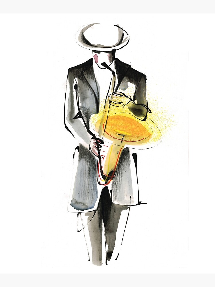 Saxophonist Musician Drawing by CatarinaGarcia