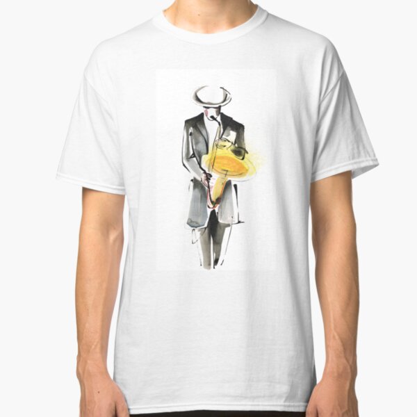 Saxophonist Musician Drawing Classic T-Shirt