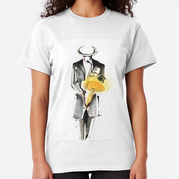 Saxophonist Musician Drawing Classic T-Shirt