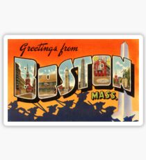 Boston Vintage Travel Postcard Restored Sticker