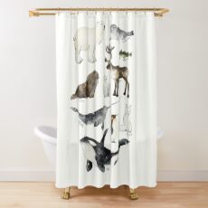 Arctic & Antarctic Animals Shower Curtain