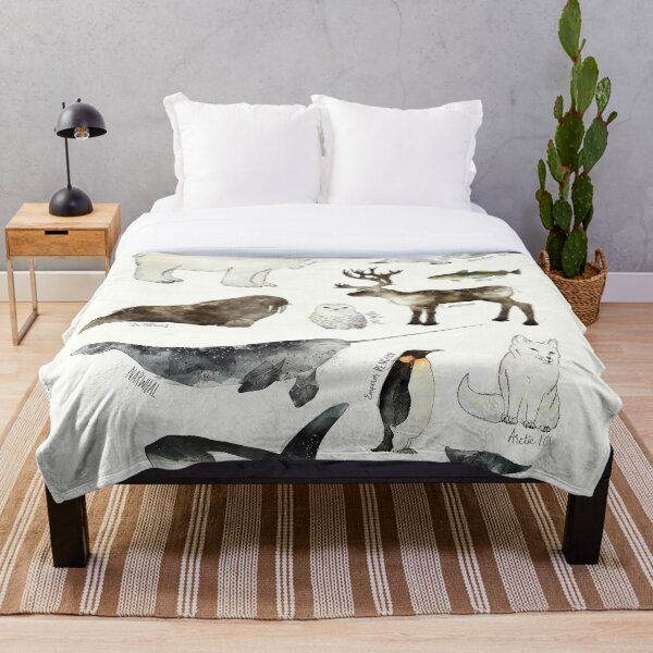 Arctic & Antarctic Animals Throw Blanket