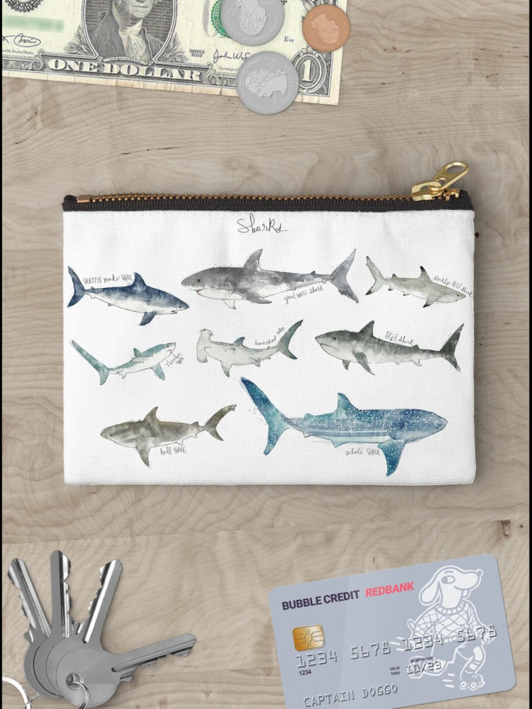Thumbnail 3 of 4, Zipper Pouch, Sharks designed and sold by Amy Hamilton.