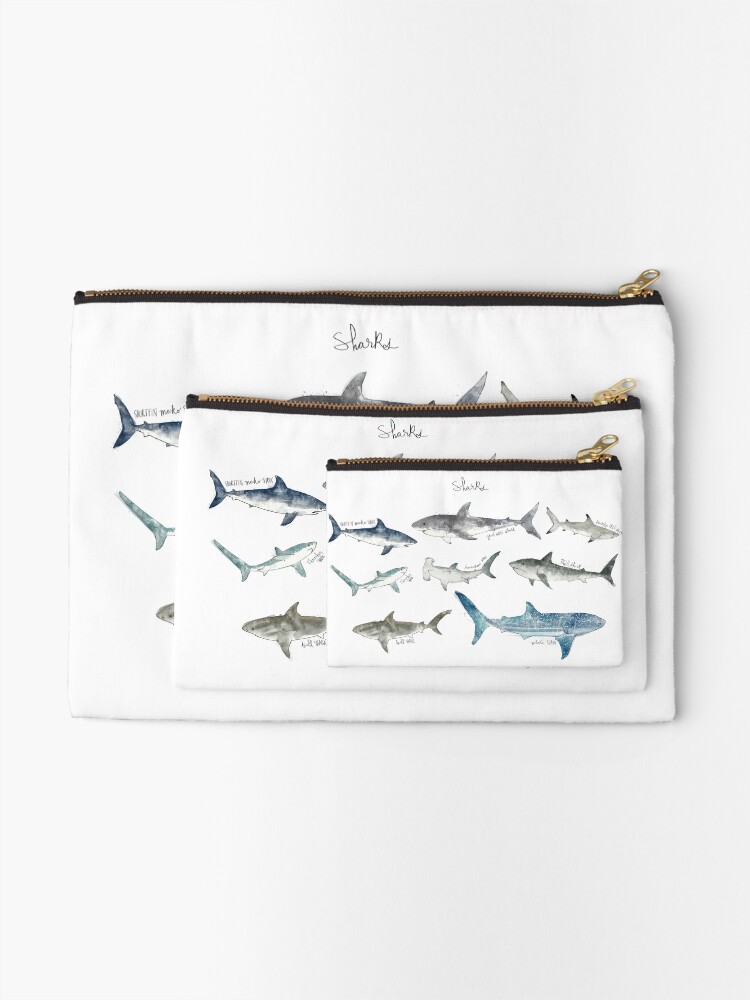 Thumbnail 2 of 4, Zipper Pouch, Sharks designed and sold by AmyHamilton.