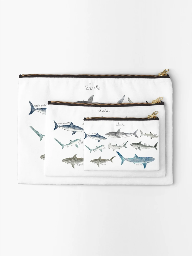 Thumbnail 2 of 4, Zipper Pouch, Sharks designed and sold by Amy Hamilton.