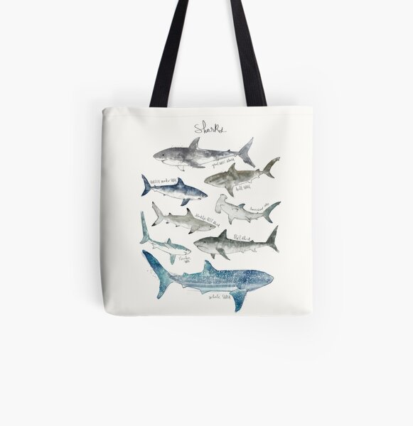 Sharks All Over Print Tote Bag