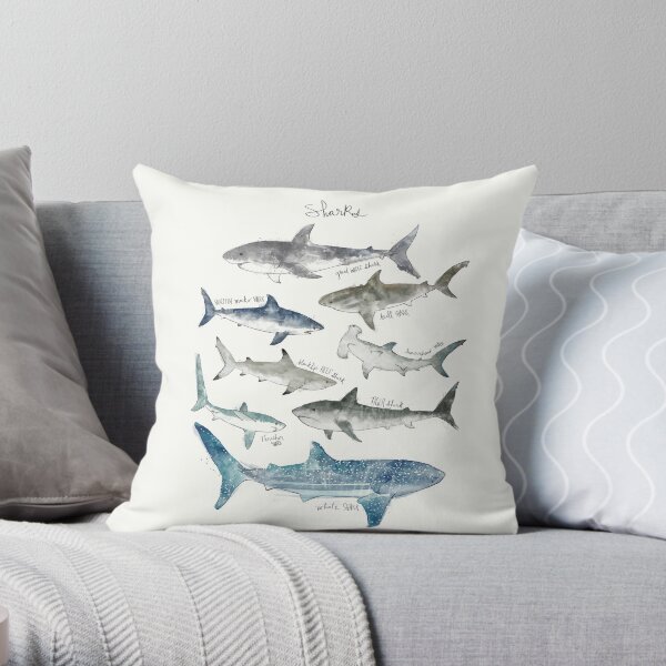 Sharks Throw Pillow