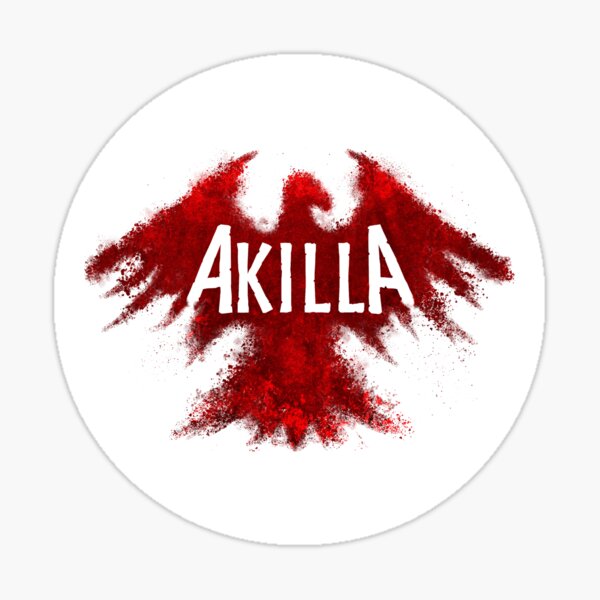 RED ON WHITE AKILLA STICKER Sticker
