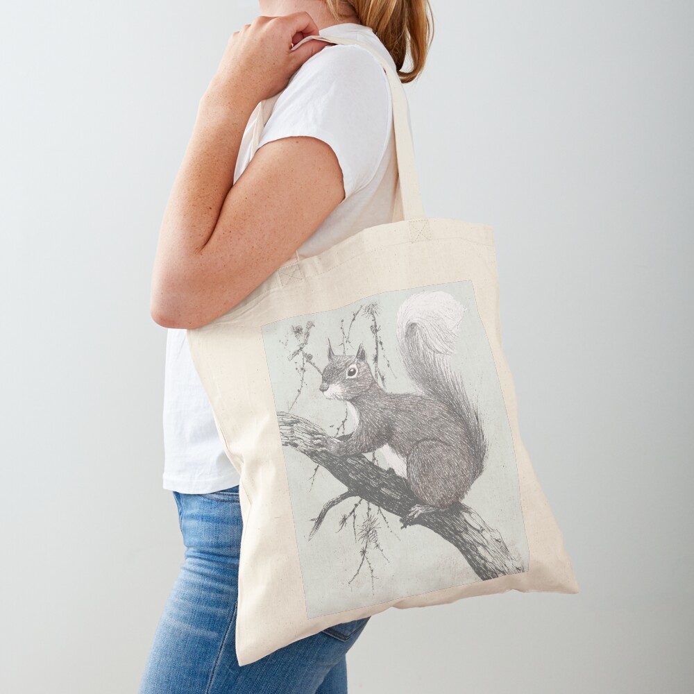 Squirrel in a tree Tote Bag