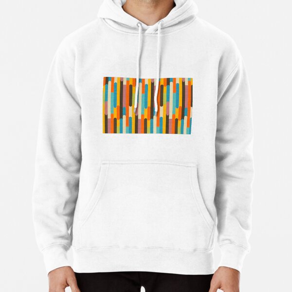 Vintage Logo Color Block Hoodie, Grey