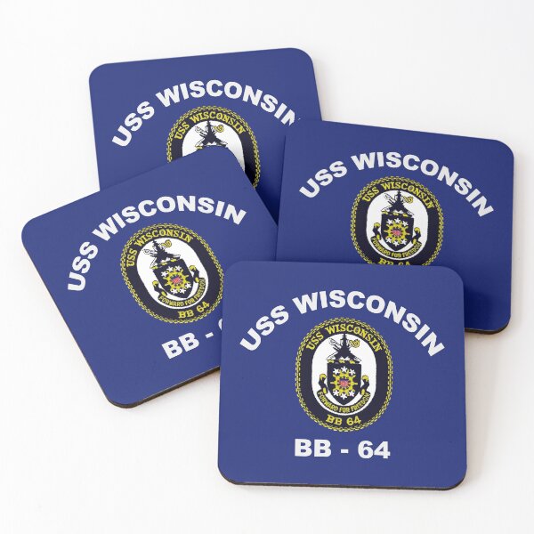 Item preview, USS Wisconsin (BB-64) Crest for Dark Colors designed and sold by Nikki SpaceStuffPlus.