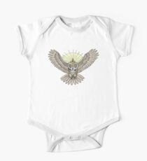Mason Owl with skull, rule, compass and the eye that sees everything (tattoo style) One Piece - Short Sleeve