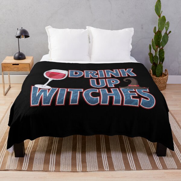 Item preview, Funny Drink Up Witches Wine Glass Halloween Drinking graphic designed and sold by tronictees.
