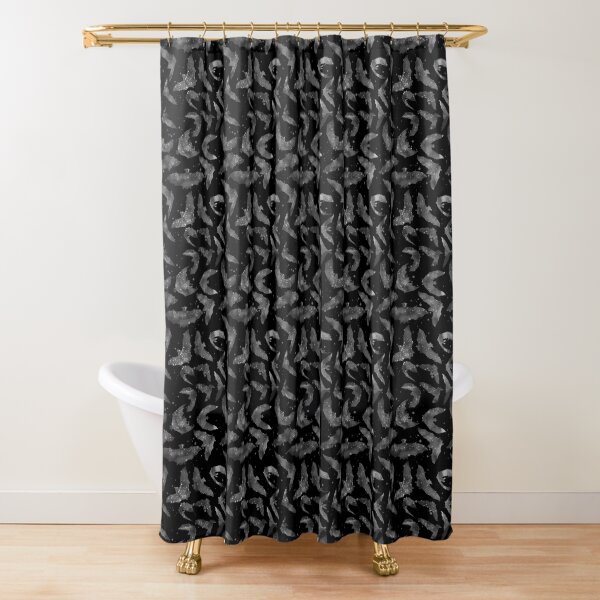 Grey Halloween bats Shower Curtain