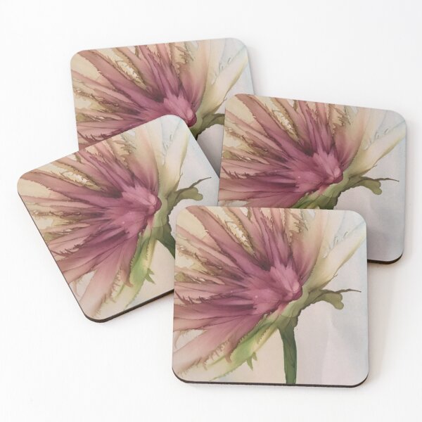 Item preview, Dusky pink wind blown alcohol ink flower.  designed and sold by Gill Barrett Art.