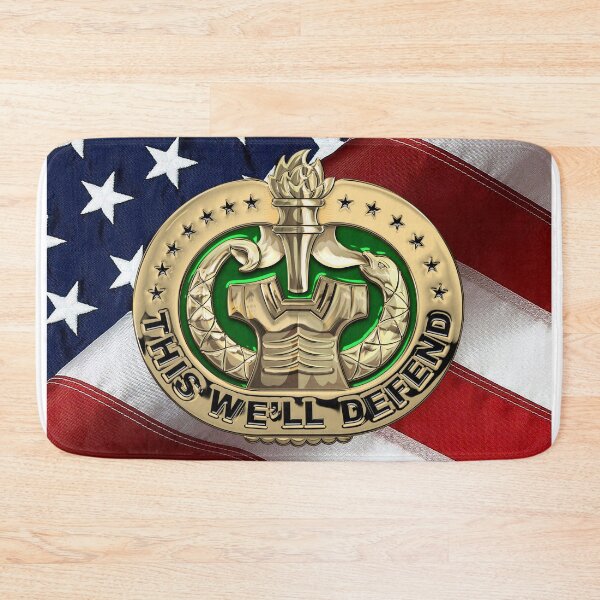 Item preview, U.S. Army Drill Sergeant Identification Badge over American Flag designed and sold by Serge Averbukh Art Studio.
