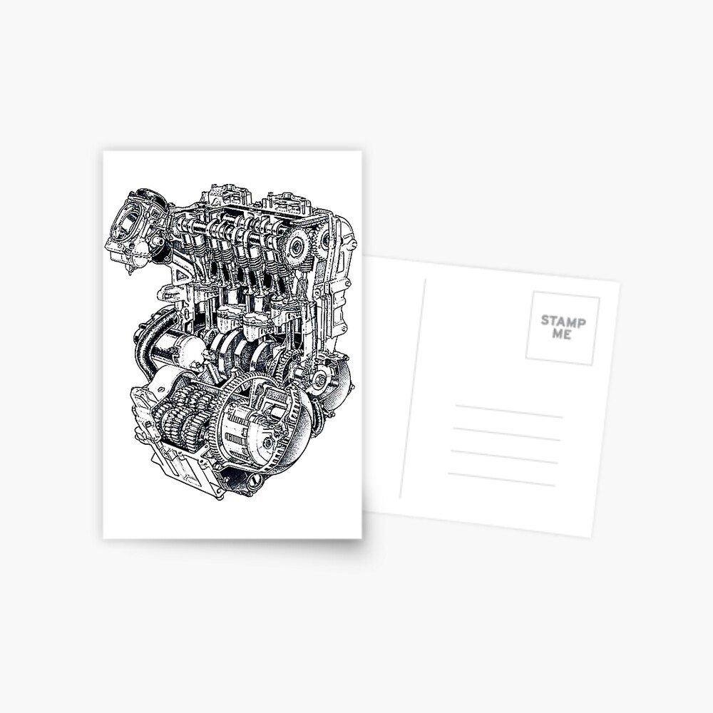 Kawasaki ZX600r 'Ninja' Engine diagram.