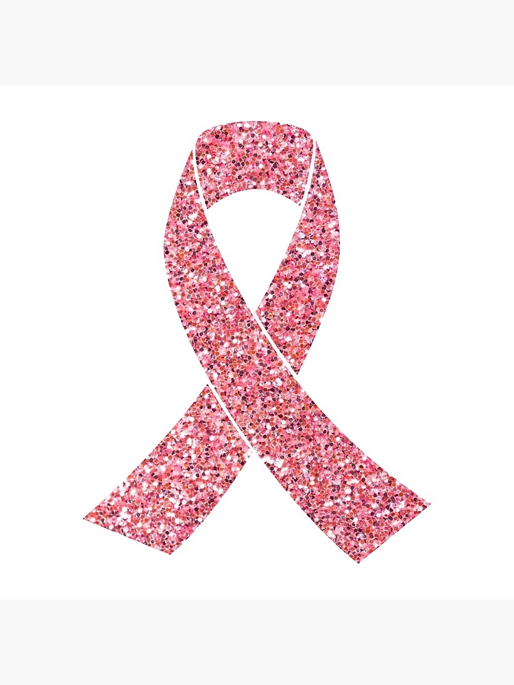 Glitter Breast Cancer Awareness Ribbon Art Board Print for Sale