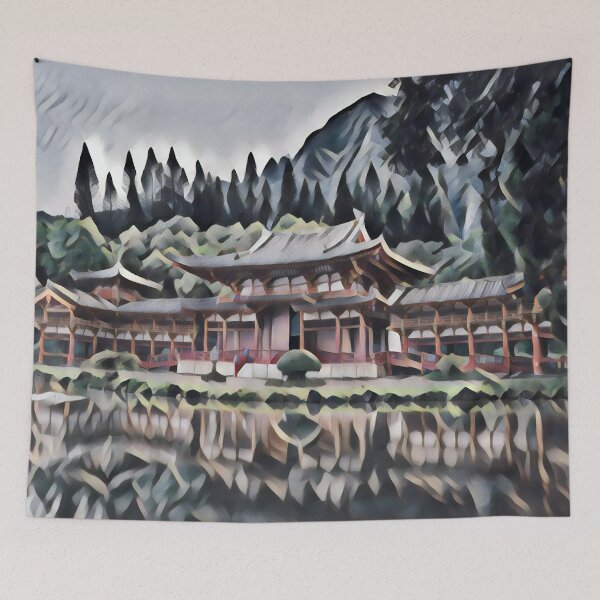 Item preview, Temple by the Lake designed and sold by nest-prints.