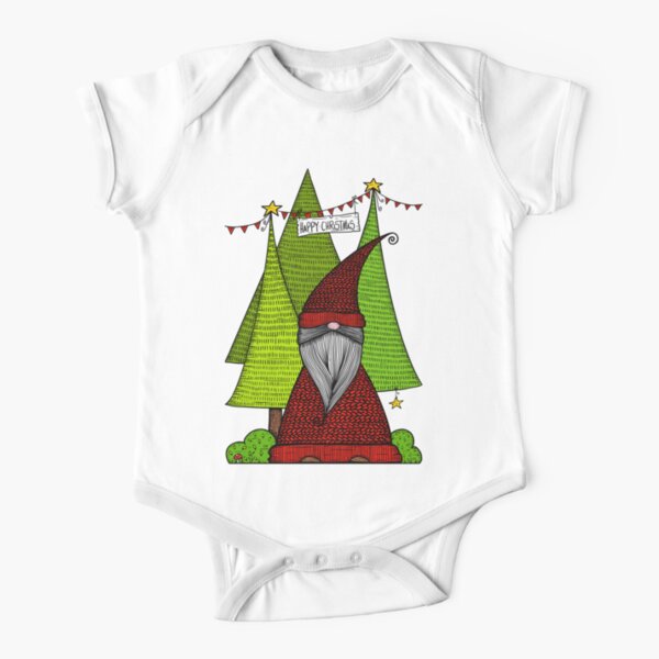 Christmas Kabouter/ Dutch Gnome Short Sleeve Baby One-Piece