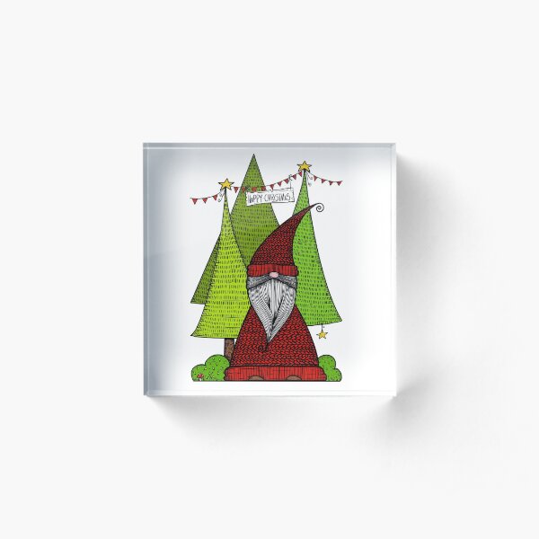 Christmas Kabouter/ Dutch Gnome Acrylic Block