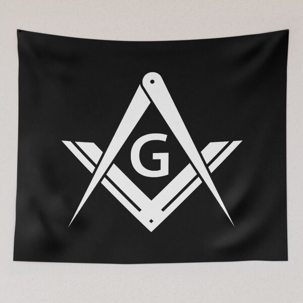 Artikelvorschau, Freimaurer Winkelmesser und Kompass Weiß Modern Masonic entworfen und verkauft von MasterMasonMade.
