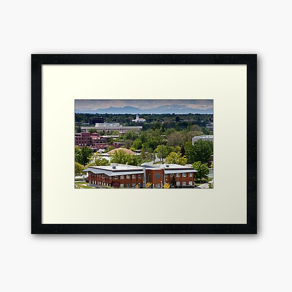 Dowtown Boise with Train Depot Framed Art Print